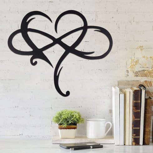 Infinity Heart Wall Decor, Steel Metal Wall Art Love Wall Sign